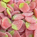 Gesuikerde aardbeien in rood met groen kroontje