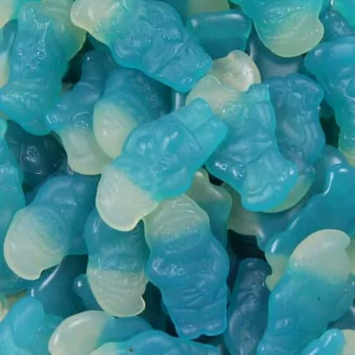 Blauwe smurfen van gom met witte mutsjes