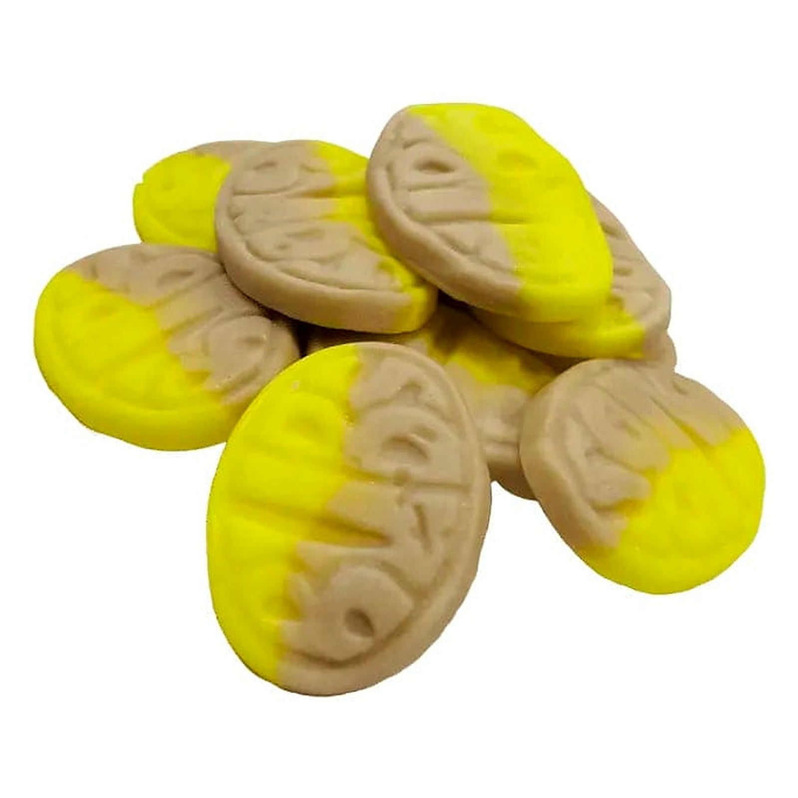 Snoep spiegeleitjes met gele dooier en lichtbeige eiwit