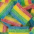 Brede zure regenboogmatten in vier kleuren met zuurzand
